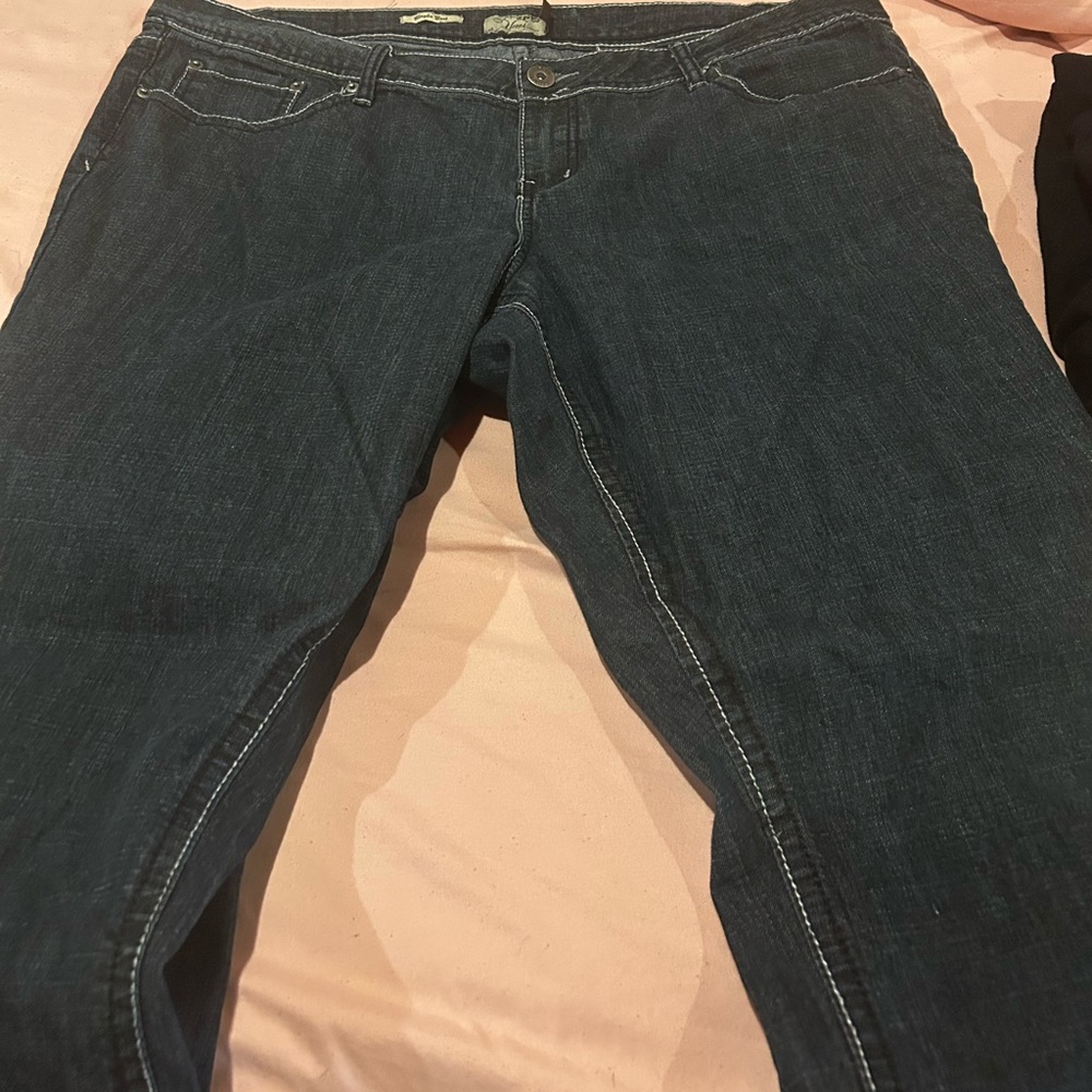 Women's Dark Blue Straight Leg Jeans